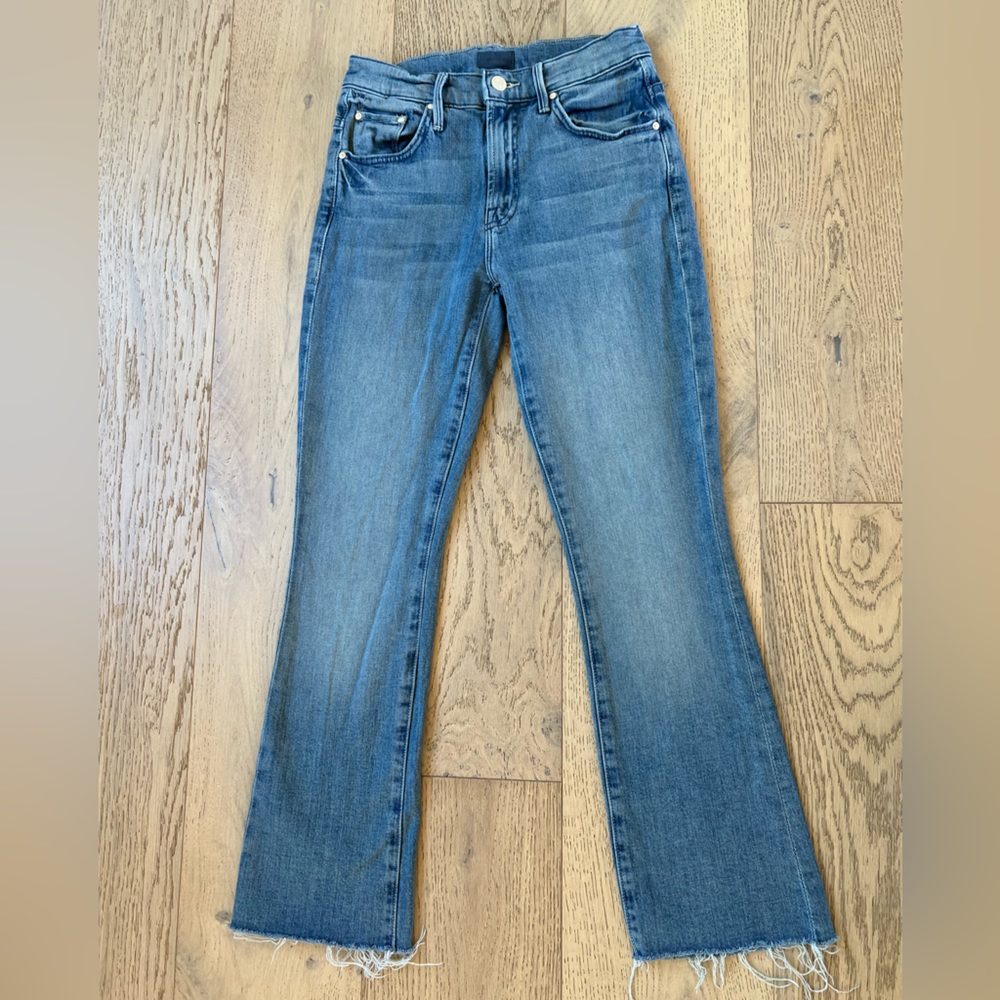 MOTHER Jeans Frayed Hem Mid Rise Straight Leg - Picture 11 of 11